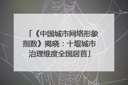 《中国城市网络形象指数》揭晓：十堰城市治理维度全国居首