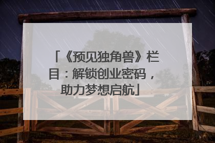 《预见独角兽》栏目：解锁创业密码，助力梦想启航