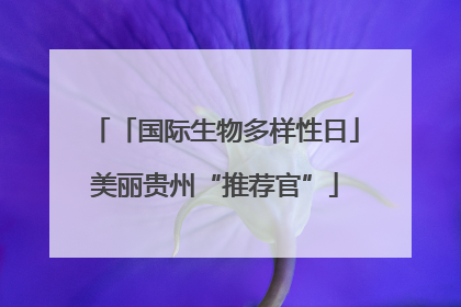 「国际生物多样性日」美丽贵州“推荐官”