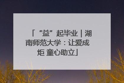 “益”起毕业｜湖南师范大学：让爱成炬 童心助立