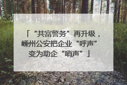 “共富警务”再升级，嵊州公安把企业“呼声”变为助企“哨声”