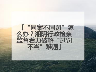 “同案不同罚”怎么办？湘阴行政检察监督着力破解“过罚不当”难题