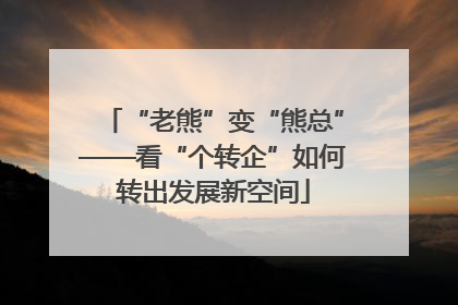 “老熊”变“熊总”——看“个转企”如何转出发展新空间