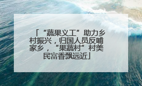 “蔬果义工”助力乡村振兴，归国人员反哺家乡，“果蔬村”村美民富香飘远近