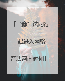 “豫”法同行 一起进入网络普法河南时刻