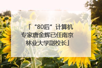 “80后”计算机专家唐金辉已任南京林业大学副校长
