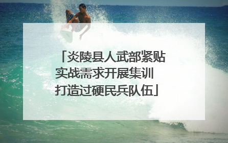 炎陵县人武部紧贴实战需求开展集训 打造过硬民兵队伍