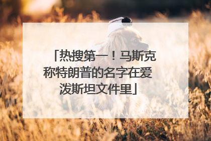 热搜第一！马斯克称特朗普的名字在爱泼斯坦文件里