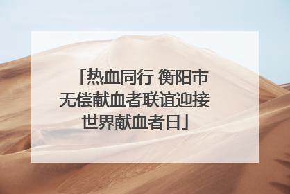 热血同行 衡阳市无偿献血者联谊迎接世界献血者日