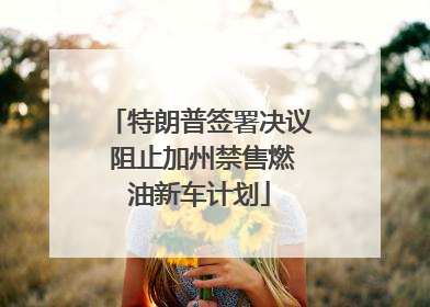 特朗普签署决议 阻止加州禁售燃油新车计划