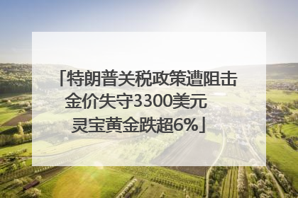 特朗普关税政策遭阻击金价失守3300美元 灵宝黄金跌超6%