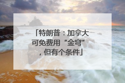 特朗普：加拿大可免费用“金穹”，但有个条件