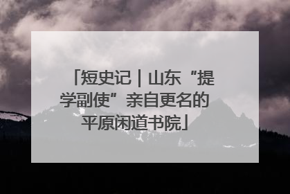 短史记｜山东“提学副使”亲自更名的平原闲道书院