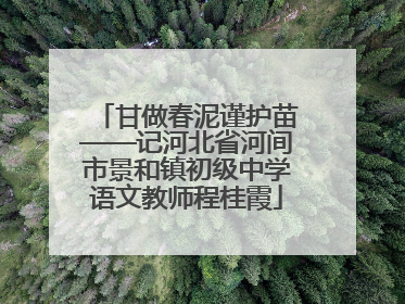 甘做春泥谨护苗——记河北省河间市景和镇初级中学语文教师程桂霞