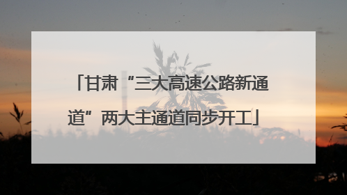 甘肃“三大高速公路新通道”两大主通道同步开工