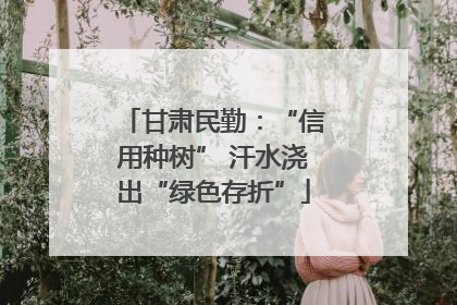 甘肃民勤：“信用种树” 汗水浇出“绿色存折”