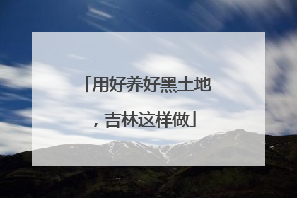 用好养好黑土地，吉林这样做