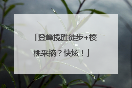 登峰揽胜徒步+樱桃采摘？快炫！