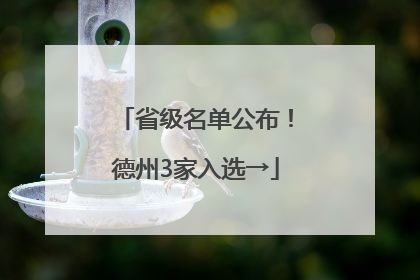 省级名单公布！德州3家入选→