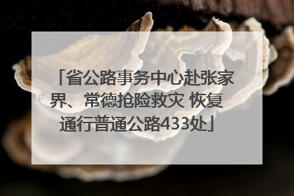 省公路事务中心赴张家界、常德抢险救灾 恢复通行普通公路433处