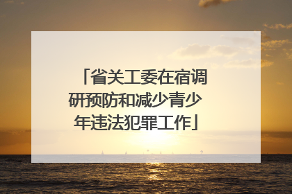 省关工委在宿调研预防和减少青少年违法犯罪工作