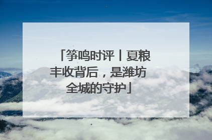 筝鸣时评丨夏粮丰收背后，是潍坊全城的守护