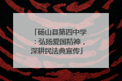 砀山县第四中学：弘扬爱国精神，深耕民法典宣传