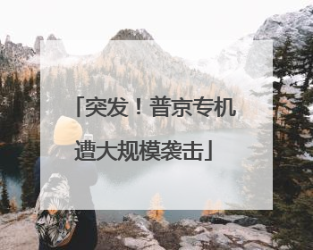 突发！普京专机遭大规模袭击
