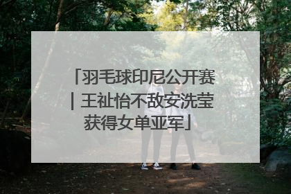 羽毛球印尼公开赛｜王祉怡不敌安洗莹 获得女单亚军