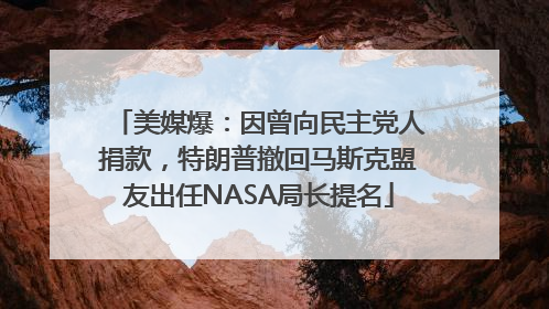 美媒爆：因曾向民主党人捐款，特朗普撤回马斯克盟友出任NASA局长提名
