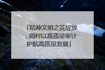 精神文明之花绽放，周村以高质量审计护航高质量发展