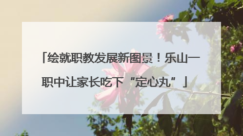 绘就职教发展新图景！乐山一职中让家长吃下“定心丸”