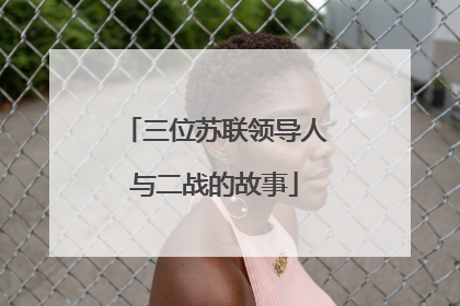 三位苏联领导人与二战的故事