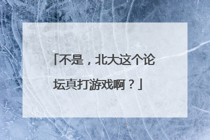 不是，北大这个论坛真打游戏啊？