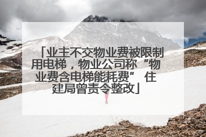 业主不交物业费被限制用电梯，物业公司称“物业费含电梯能耗费” 住建局曾责令整改