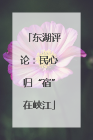 东湖评论：民心归“宿”在峡江