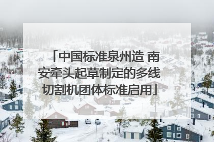 中国标准泉州造 南安牵头起草制定的多线切割机团体标准启用