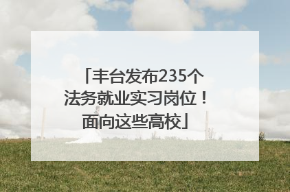 丰台发布235个法务就业实习岗位！面向这些高校