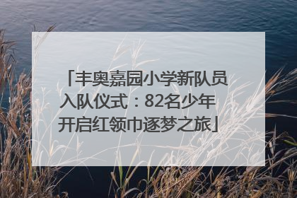 丰奥嘉园小学新队员入队仪式：82名少年开启红领巾逐梦之旅