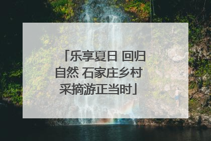 乐享夏日 回归自然 石家庄乡村采摘游正当时