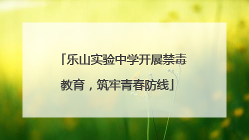 乐山实验中学开展禁毒教育，筑牢青春防线