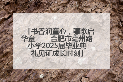 书香润童心，骊歌启华章——合肥市亳州路小学2025届毕业典礼见证成长时刻