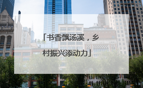 书香飘汤溪，乡村振兴添动力