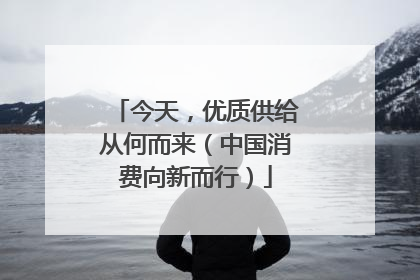 今天，优质供给从何而来（中国消费向新而行）