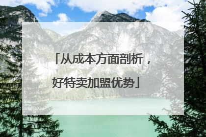 从成本方面剖析，好特卖加盟优势