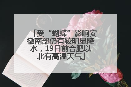 受“蝴蝶”影响安徽南部仍有较明显降水，19日前合肥以北有高温天气