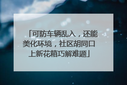 可防车辆乱入，还能美化环境，社区胡同口上新花箱巧解难题