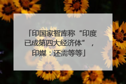 印国家智库称“印度已成第四大经济体”，印媒：还需等等