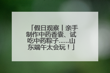 假日观察丨亲手制作中药香囊、试吃中药粽子……山东端午太会玩！