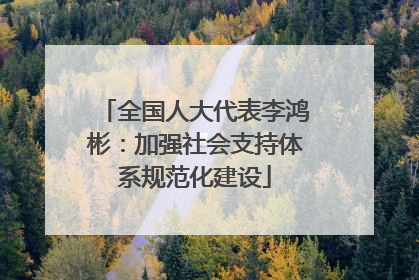 全国人大代表李鸿彬：加强社会支持体系规范化建设